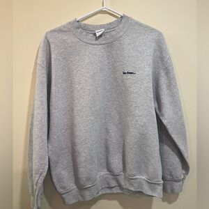 iets frans... Urban Outfitters Grey Embroidered Logo Crewneck Sweatshirt